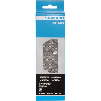 Цепь SHIMANO DEORE, HG53, 9 скоростей, 116 звеньев, ампульный пин (1шт), (20 шт).